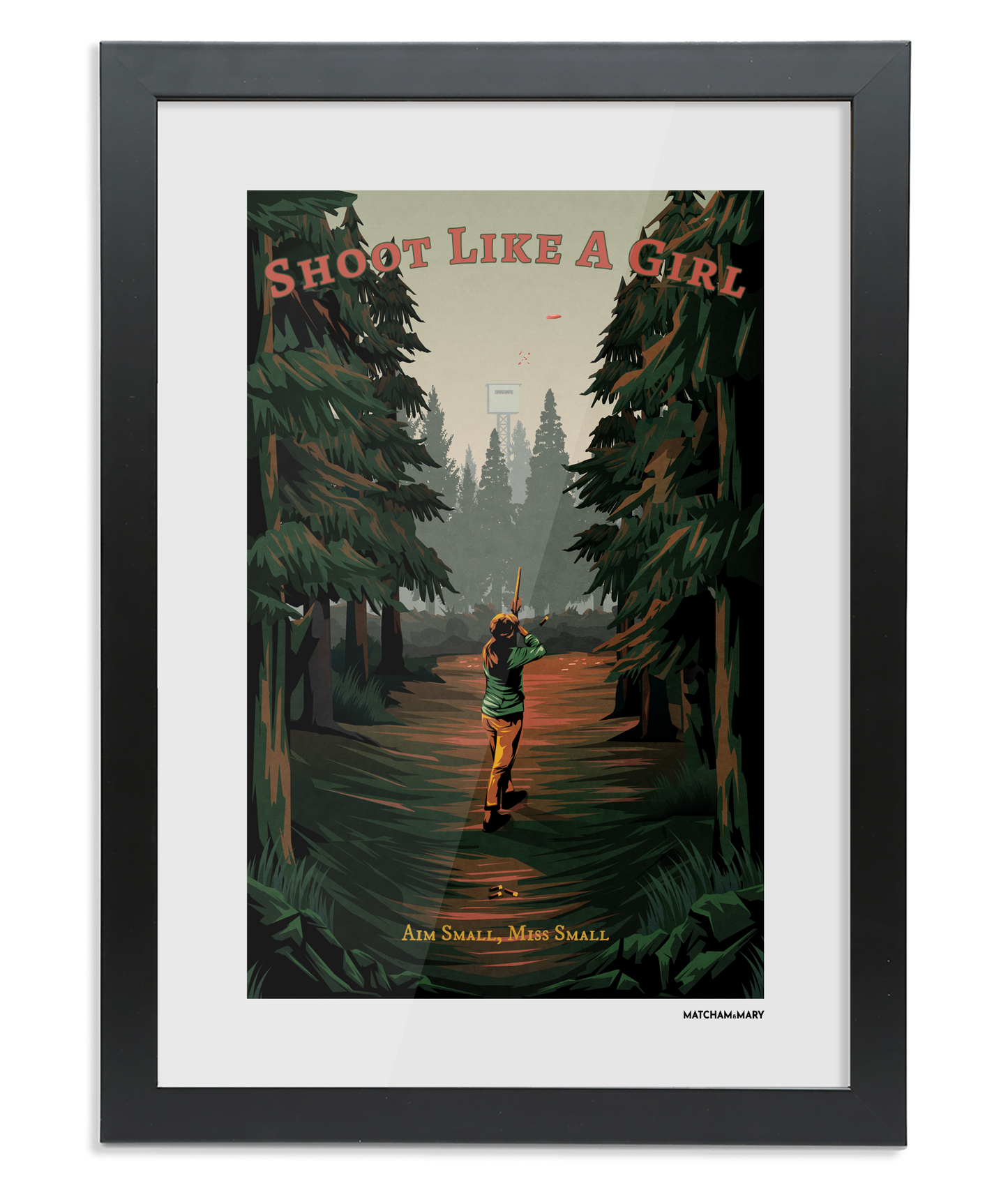 Aim Small Miss Small Art Print (Female Shooter) - Personalised