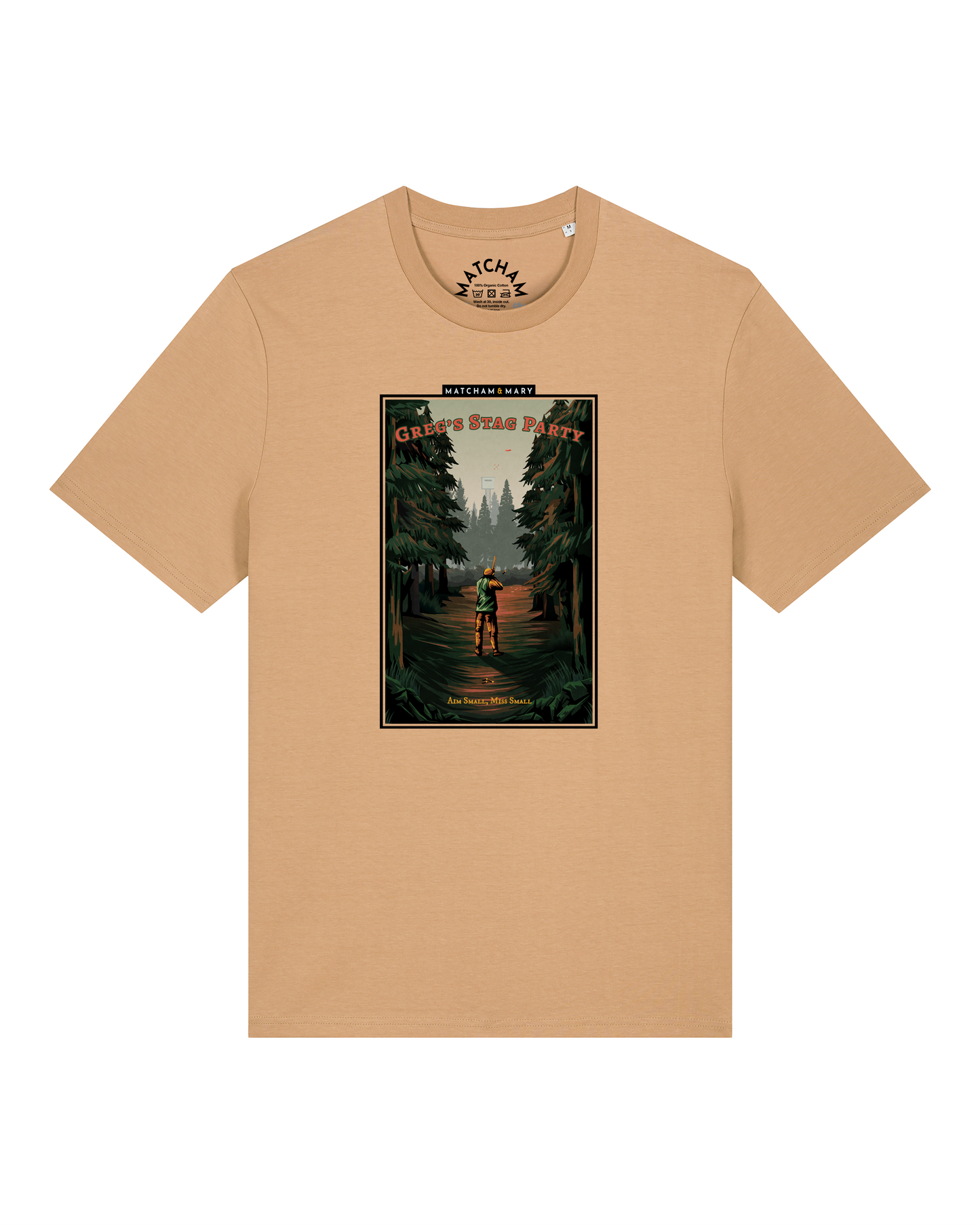 Aim Small Miss Small Tee (Mens Small Print) - Personalised