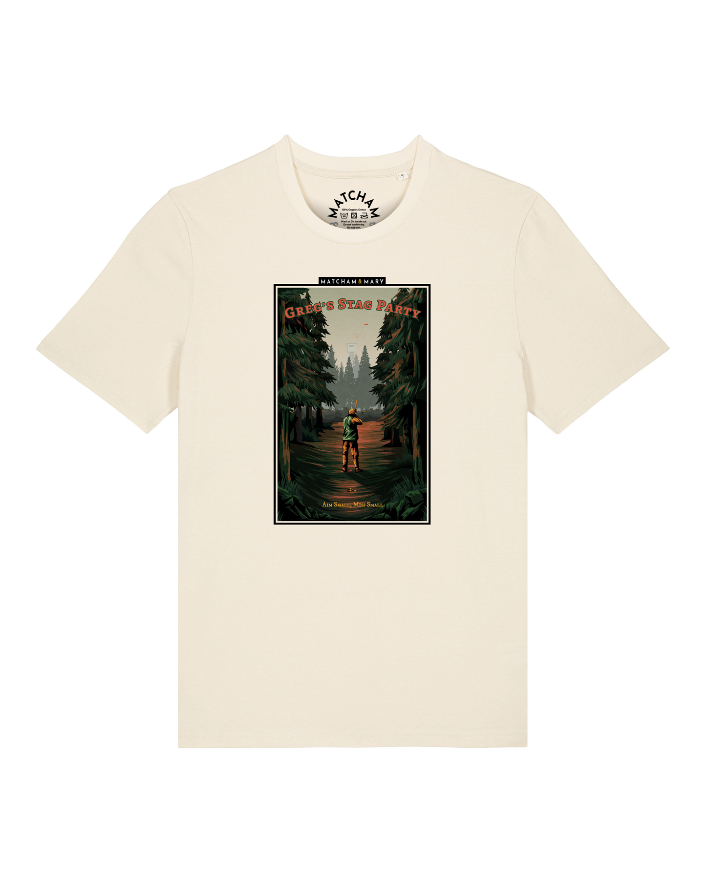 Aim Small Miss Small Tee (Mens Small Print) - Personalised