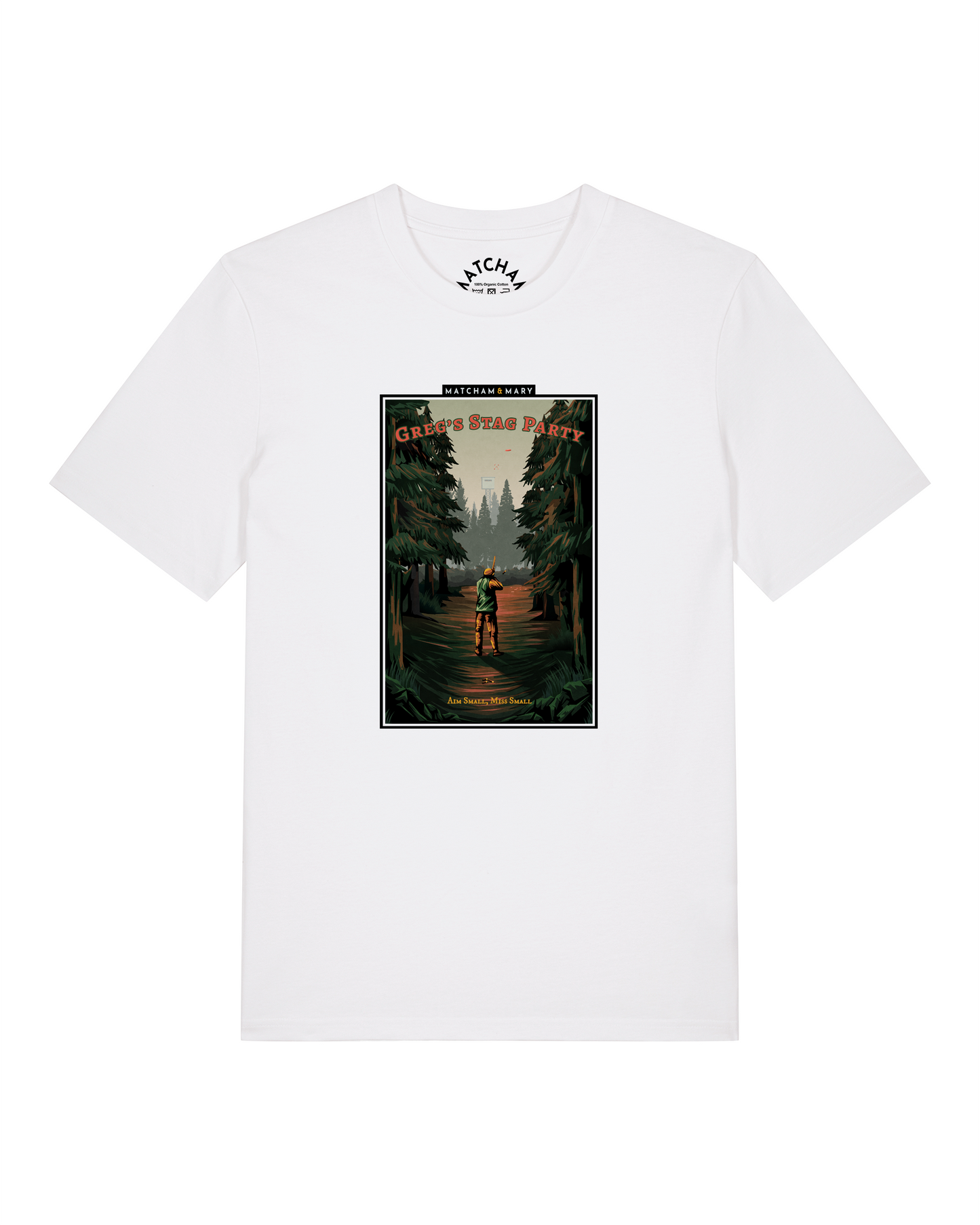 Aim Small Miss Small Tee (Mens Small Print) - Personalised
